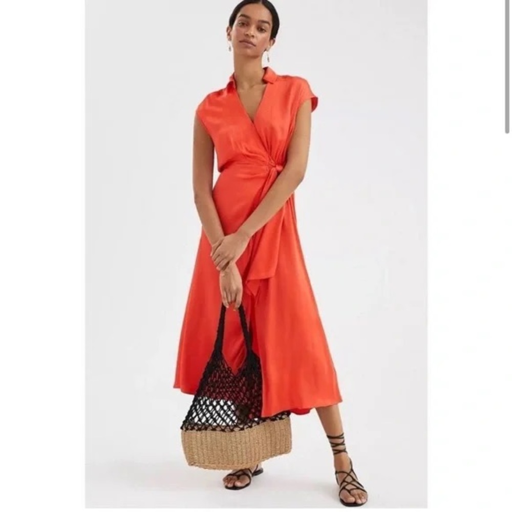 NWT Maeve X Anthropologie Open-Back Wrap Midi Dress